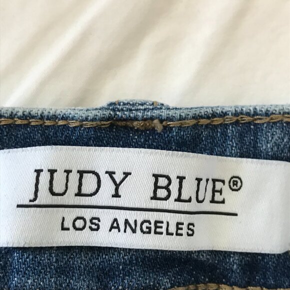 Judy Blue Skinny Fit Jeans Women 0/24 Blue Medium Rise Distressed Raw Hem Preppy - Picture 3 of 13